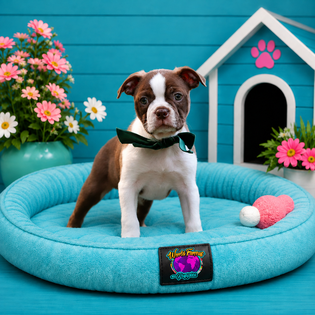 Champ, Boston Terrier puppy for sale at World Famous Puppies