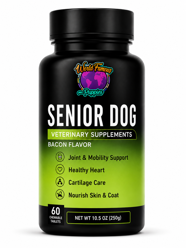 SeniorLife | Multivitamínico completo 20 en 1 y soporte para cadera + articulaciones para perros mayores
